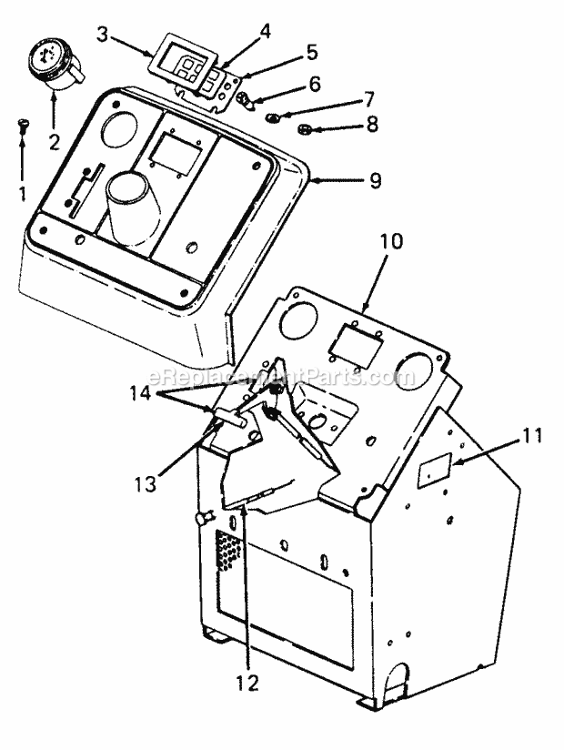 Pedestal, Engine Controls & Instrument Panel Diagram and Parts List for 1105 135-292-100, 135-292-399, 0350039U, 136-292-1 Cub Cadet Lawn Mower